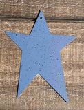 Blue Painted Tin Primitive Star - 3 Sizes