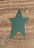 Green Painted Tin Primitive Star - 3 Sizes