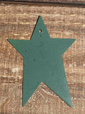 Green Painted Tin Primitive Star - 3 Sizes