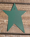 Green Painted Tin Primitive Star - 3 Sizes