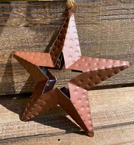 Rustic Metal 2 Sided Star Ornament