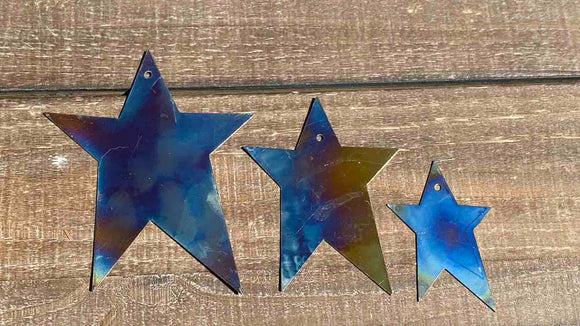 Rustic Burnished Tin Primitive Star - 3 Sizes