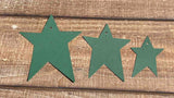 Green Painted Tin Primitive Star - 3 Sizes