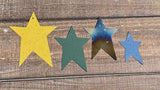 Blue Painted Tin Primitive Star - 3 Sizes