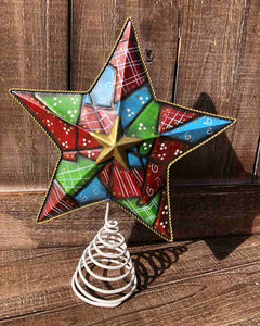 Metal Patchwork Star Tree Topper