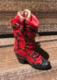 Red & Black Cowboy Boot Ornament