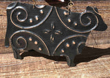 Large Metal Distressed Cow Ornament