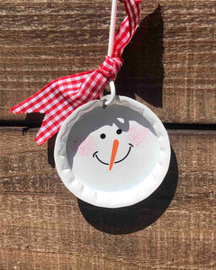 Bottle Cap Snowman Ornament