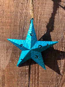 Turquoise Metal Wall Decor Indoor Outdoor Star Ornament