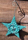 Turquoise Metal Star Ornament