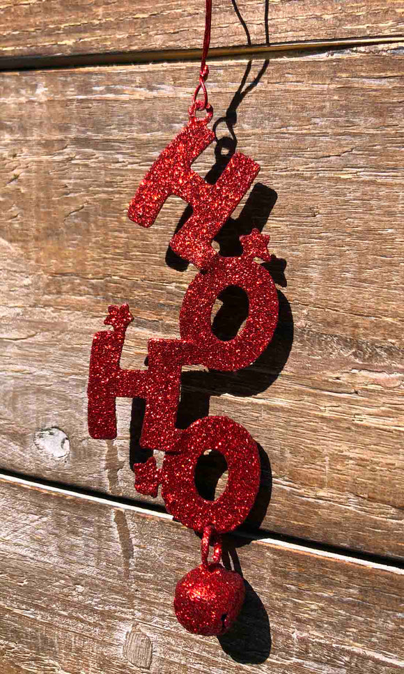 Glitter Ho Ho Ho Ornament