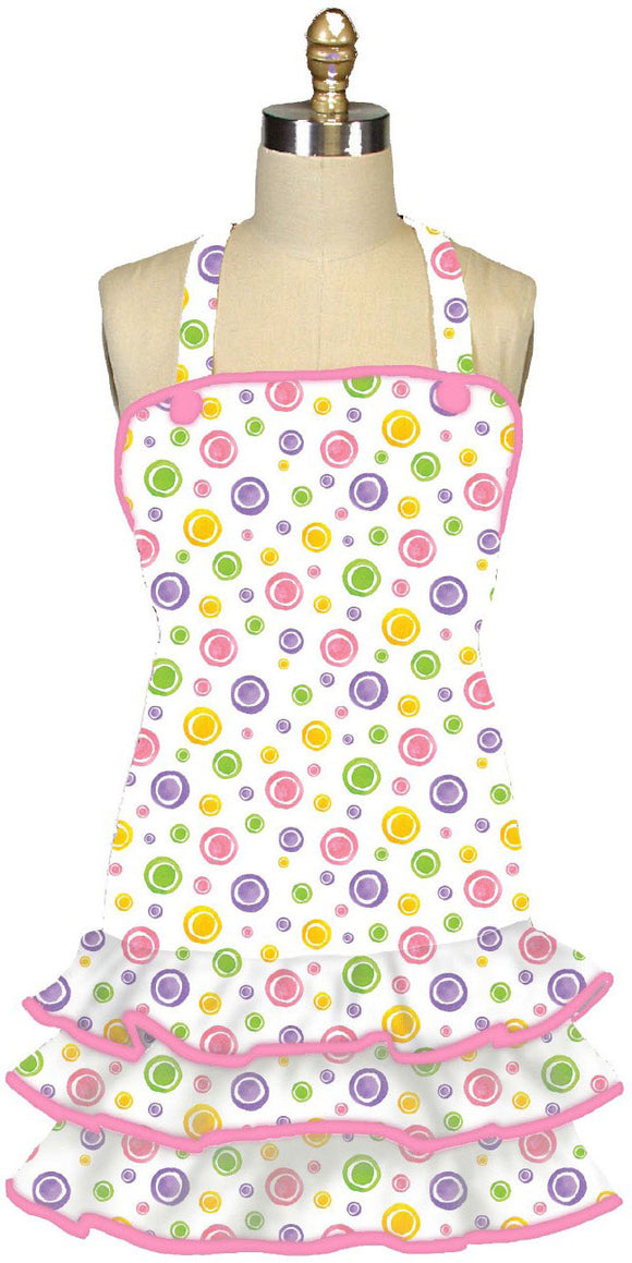 Spring Time Polka Dot Frill Apron