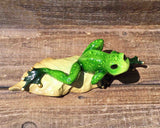 Frog on Leaf Figurine