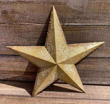 14" Glittered Metal Star With Snowflakes