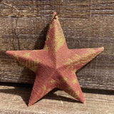 Vintage Fabric & Metal Star Ornament - 4 Colors