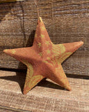 Vintage Fabric & Metal Star Ornament - 4 Colors