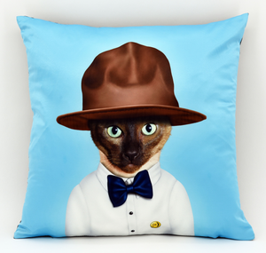 Purrell Cat Pets Rock Throw Pillow