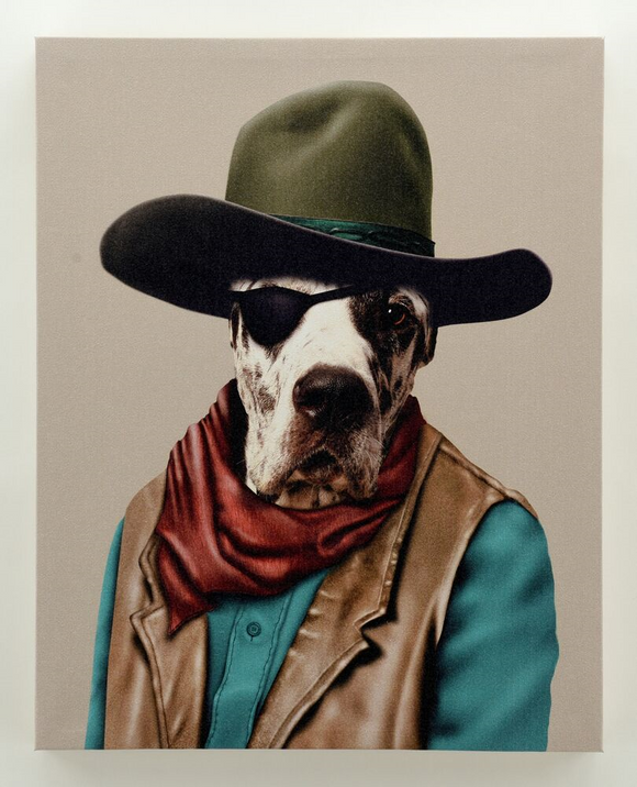 Cowboy Dog Pets Rock Giclee Canvas Wall Art