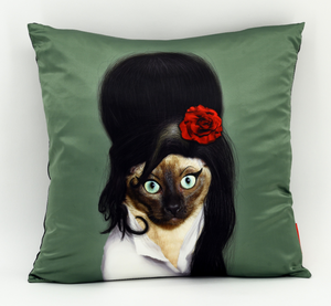 Tattoo Cat Pets Rock Throw Pillow