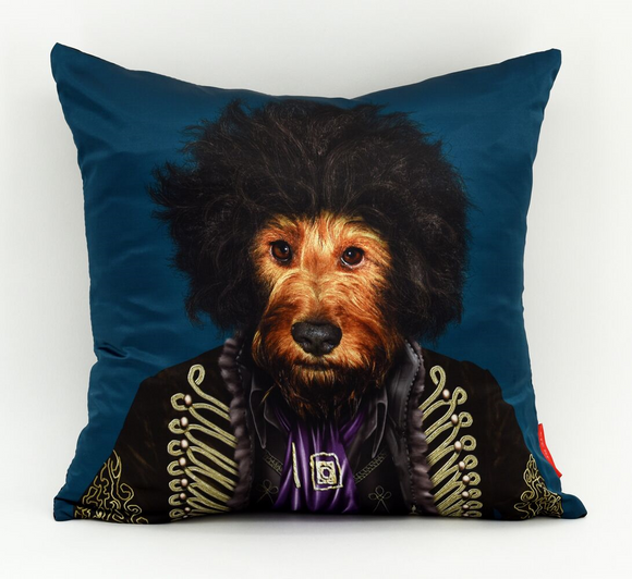 Psychedelic Dog Pets Rock Throw Pillow