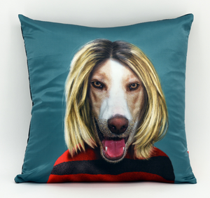 Grunge Dog Pets Rock Throw Pillow