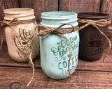 Painted Life Begins After Coffee Pint Votive Jar (Tea light not included)