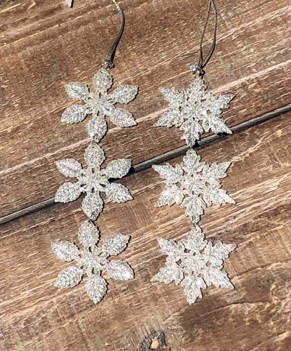 Glitter Snowflake Trio Ornament