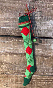 Large Metal Stocking Ornament - 3 Patterns