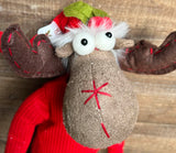 Plush Sitting Christmas Moose