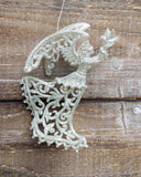 Silver Glitter Angel Ornament