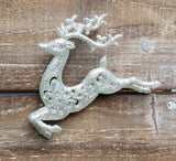 Silver Glitter Reindeer Ornament