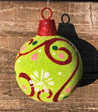 Round Glitter Ornament - 3 Styles