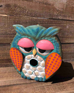 Sleepy Owl Birdhouse