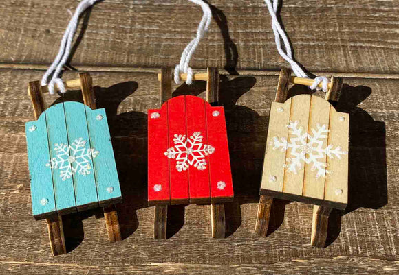 Christmas Sled Ornament - 3 Colors