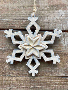 Wooden Snowflake Ornament