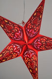 24" Red Meditation Glitter Paper Star Lantern (Light Not Included)